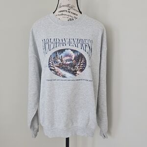 Gildan Gray Holiday Express Crewneck Sweater